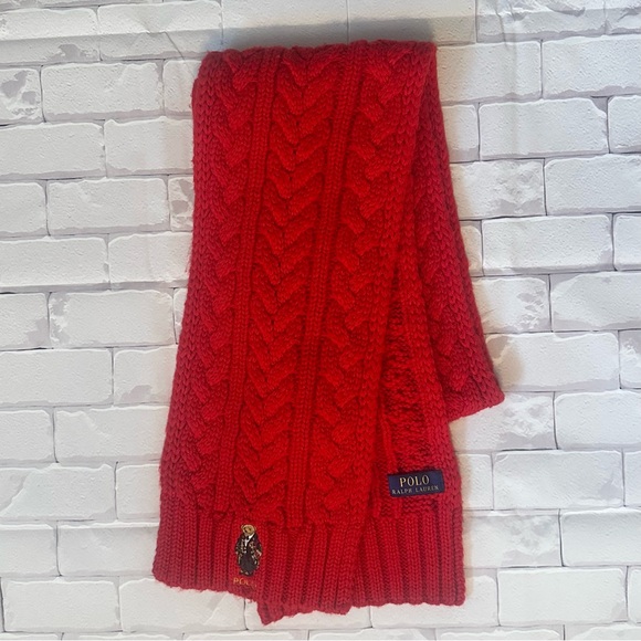 Polo Ralph Lauren Accessories - Polo by Ralph Lauren Red Cable Knit Scarf